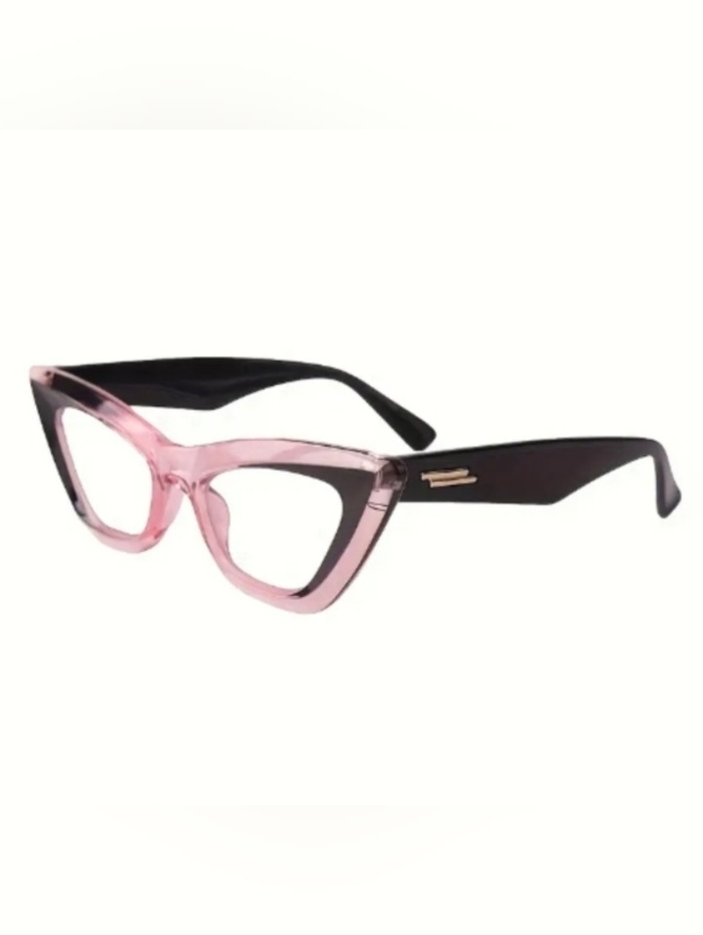 +2.50 Chic Pink and Black Cat-Eye Glasses Blue Light Blocking - Picture 2 of 5
